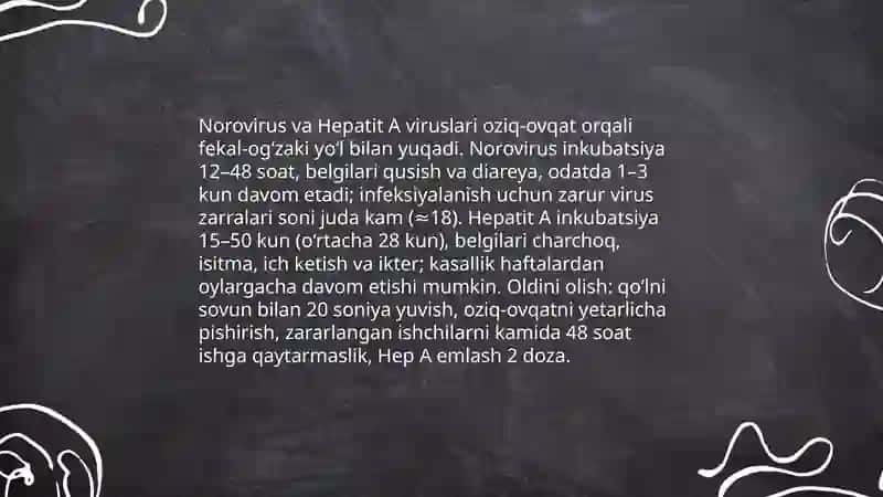 Ovqatdan zaharlanish turlari,oldini olish chora tadbirlari 4