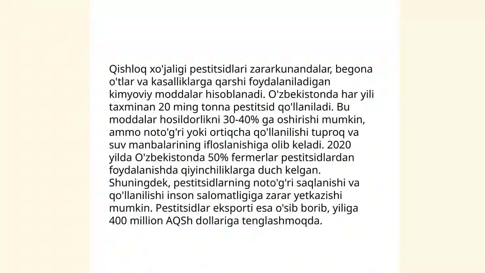 Oʻzbekistondagi suv resurslarining ifloslanish manbaalari 4