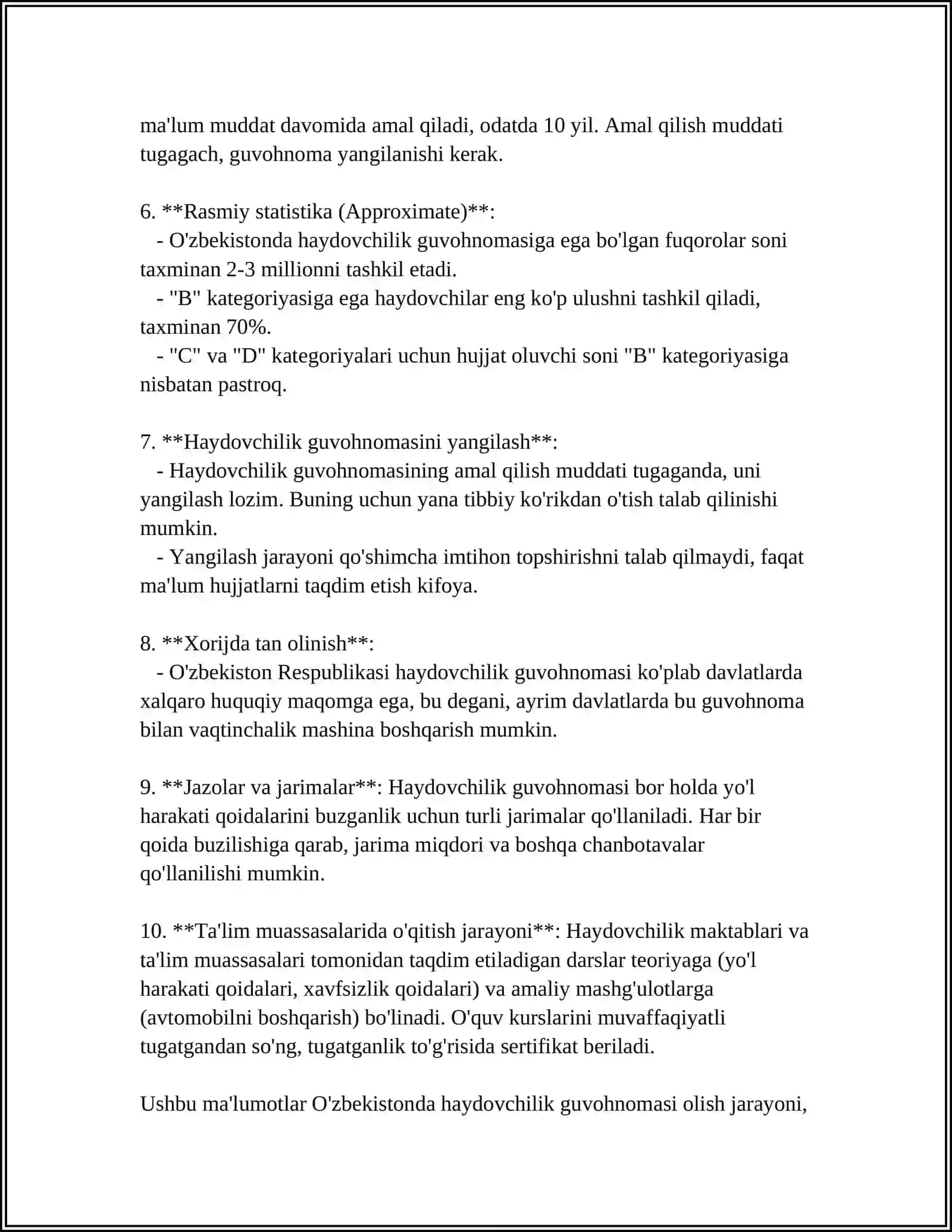 Haydovchilik guvohnomasi 4