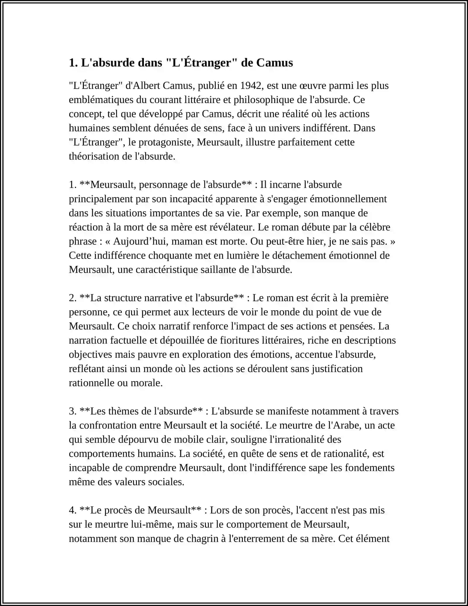 D'ALBERT CAMUS "L'ÉTRANGER" " LA POSTE" NATALIE SARRAUTE EST UNE REPRÉSENTANTE DU NOUVEU 4