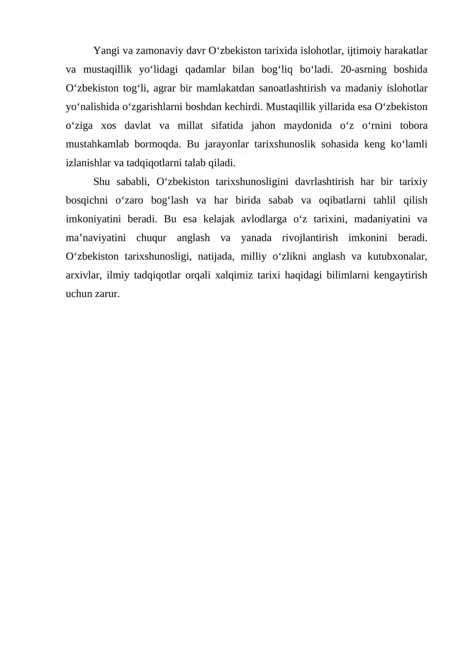 OʻZBEKISTON TARIXSHUNOSLIGINI DAVRLASHTIRISH 4