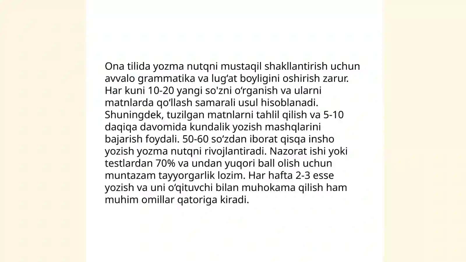 Ona tili va o'qish savodxonligi darslarida mustaqil ishlarni tashkil etish 4