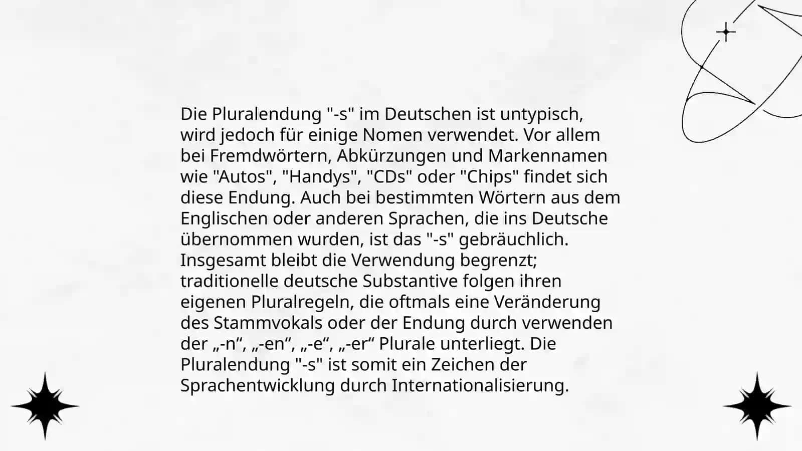 Endungen im Deutschen zur Pluralbildung 4