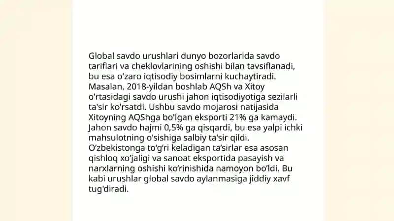 Global iqtisodiyotda o'zgarishlar va ularning rivojlanishiga ta'siri 4