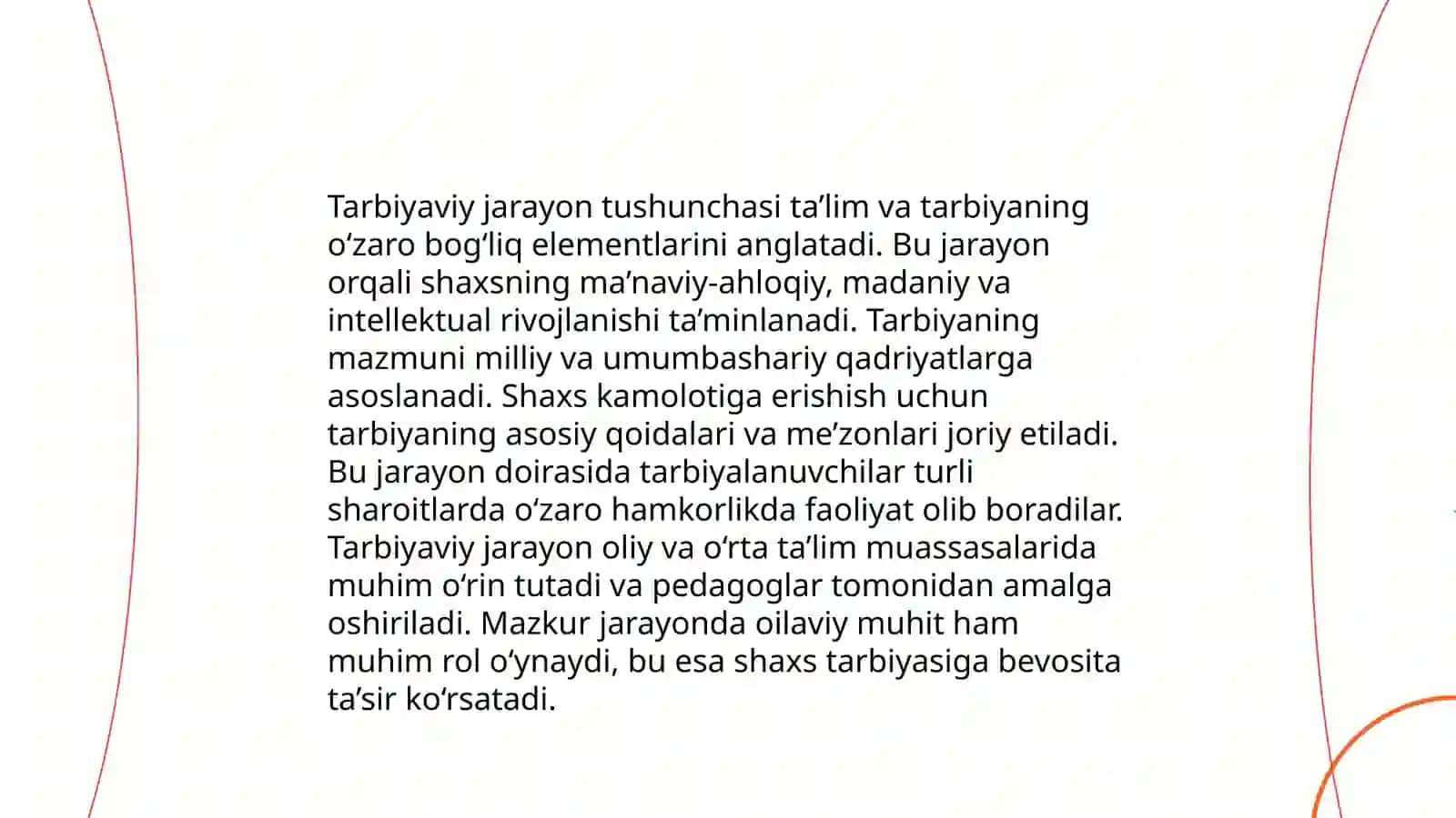 Tarbiya jarayonining mohiyati va mazmuni 4