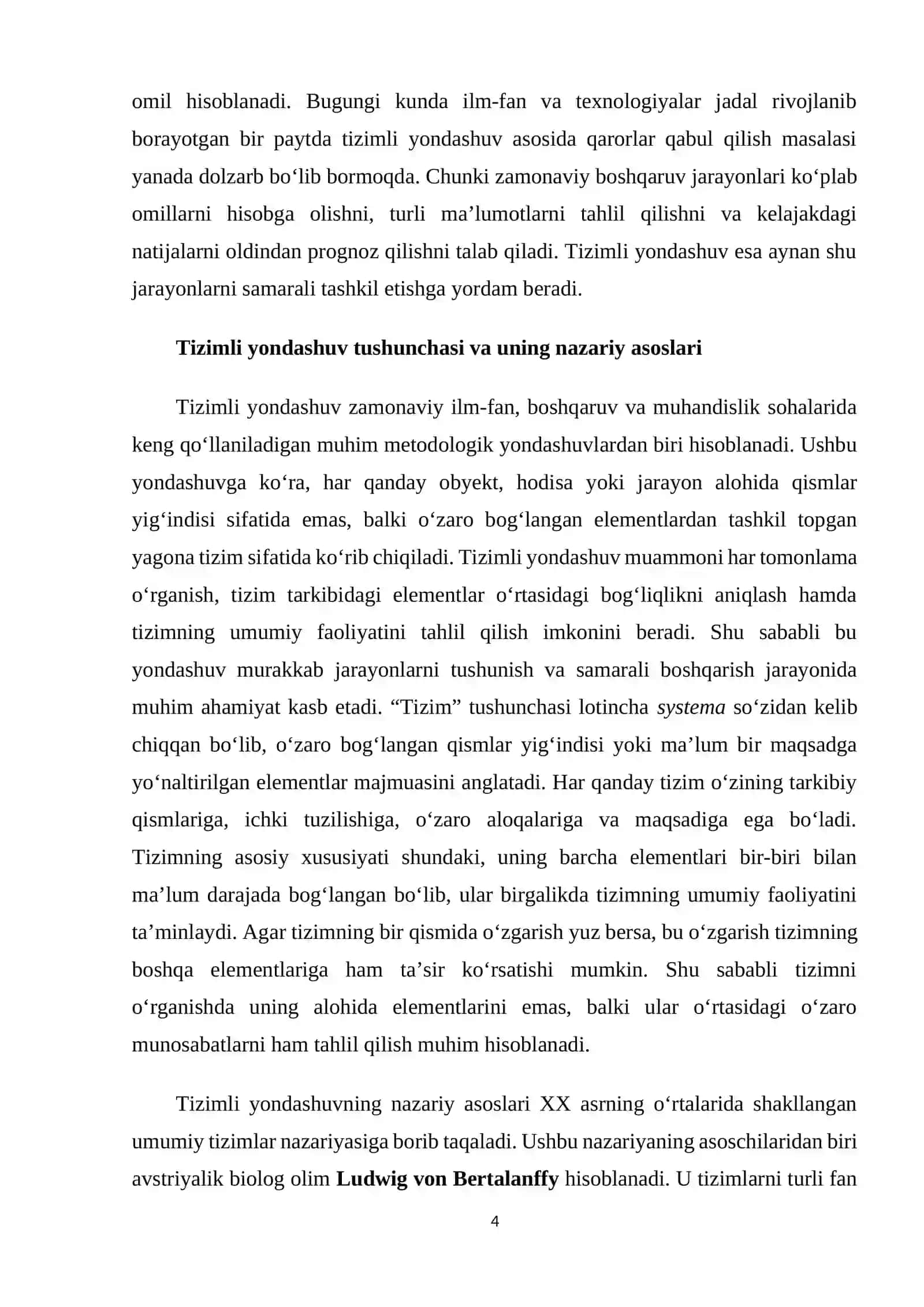 Tizimli yondashuv asosida qarorlar qabul qilish. 4