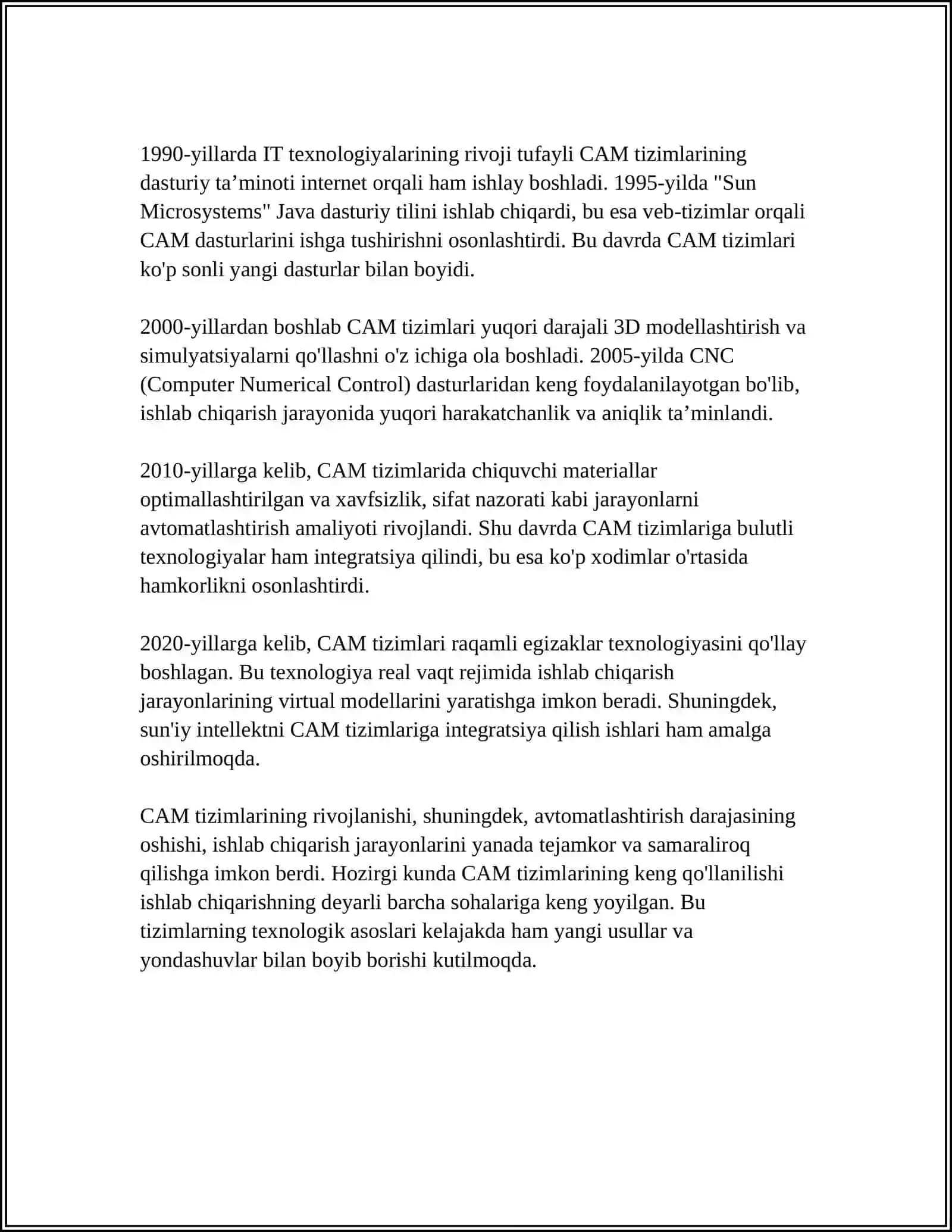 CAM TIZIMI HAQIDA TUSHUNCHA 4