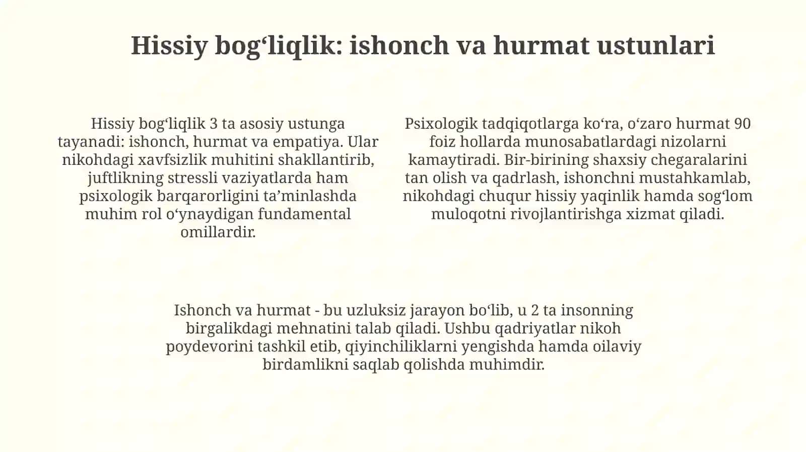 Sevgi- nikoh munosabatlarining asosi sifatida 4