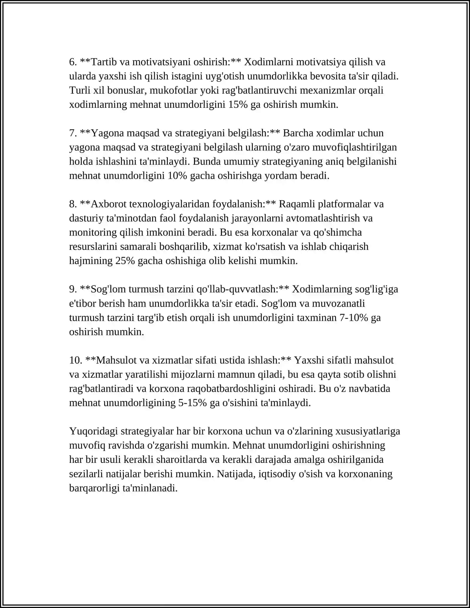 MEHNAT UNUMDORLIGI IQTISODIY OʻSISH OMIL SIFATIDA 4