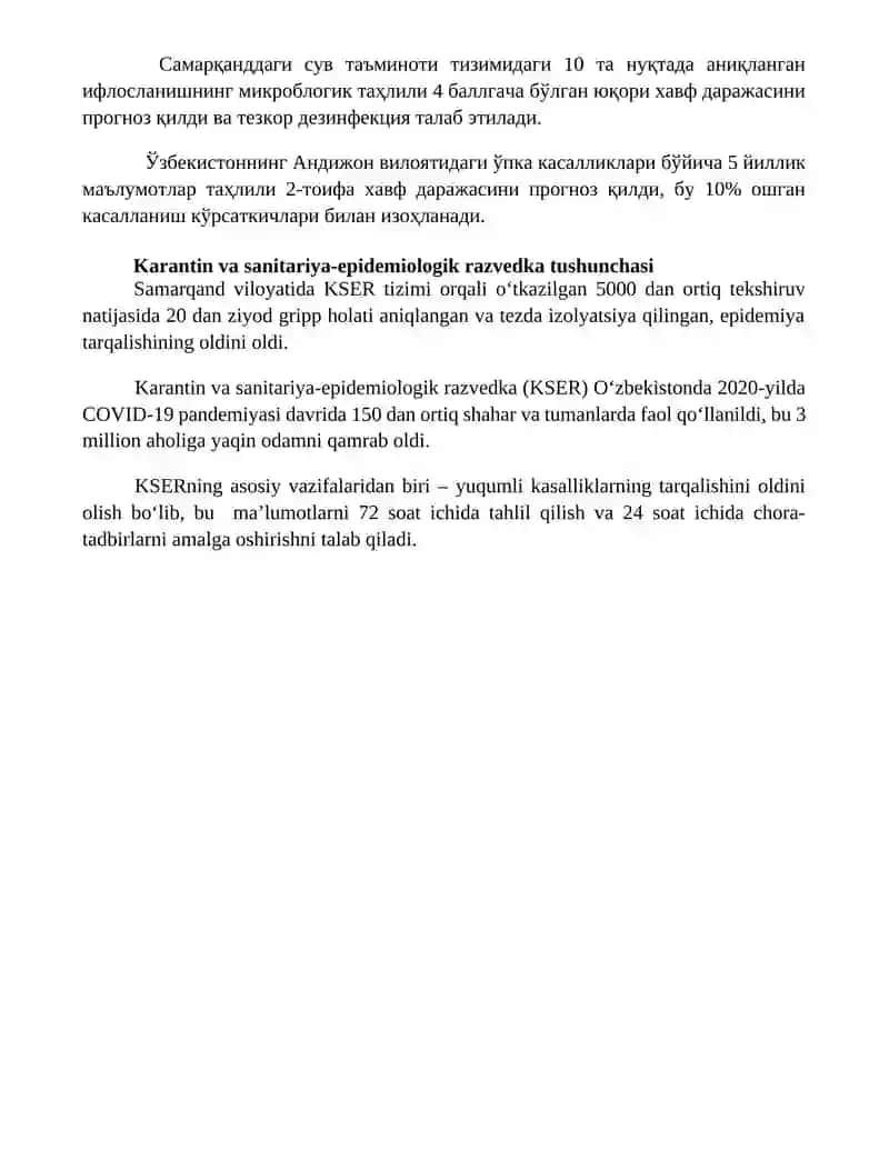 KarantinSanitar-epidemiologik razvedka, uning vazifalari, o'tkazish tartibi 4