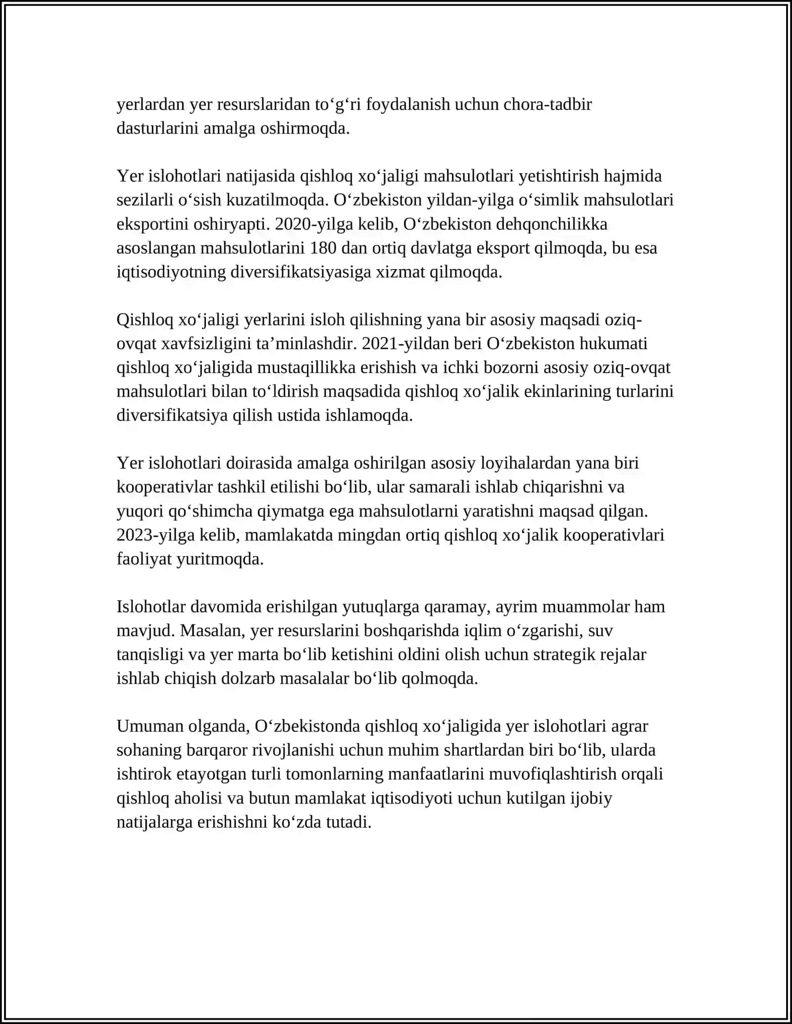 MUSTAQILLIK YILLARIDA QISHLOQ XO’JALIGI VA SANOAT SOHASIDAGI O’ZGARISHLAR 4