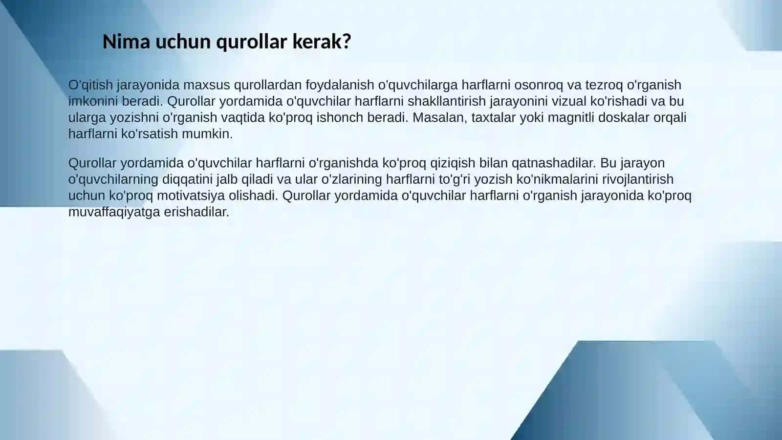 Ilmoq va halqa elementli kichik harflar uchun kõrgazmali qurollar tayyorlash 4