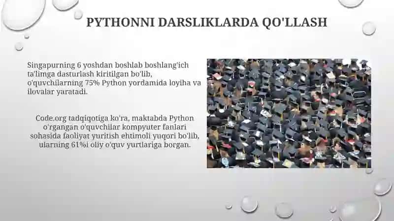 python dasturlash tilining ta'limda qo'llanilishi 4