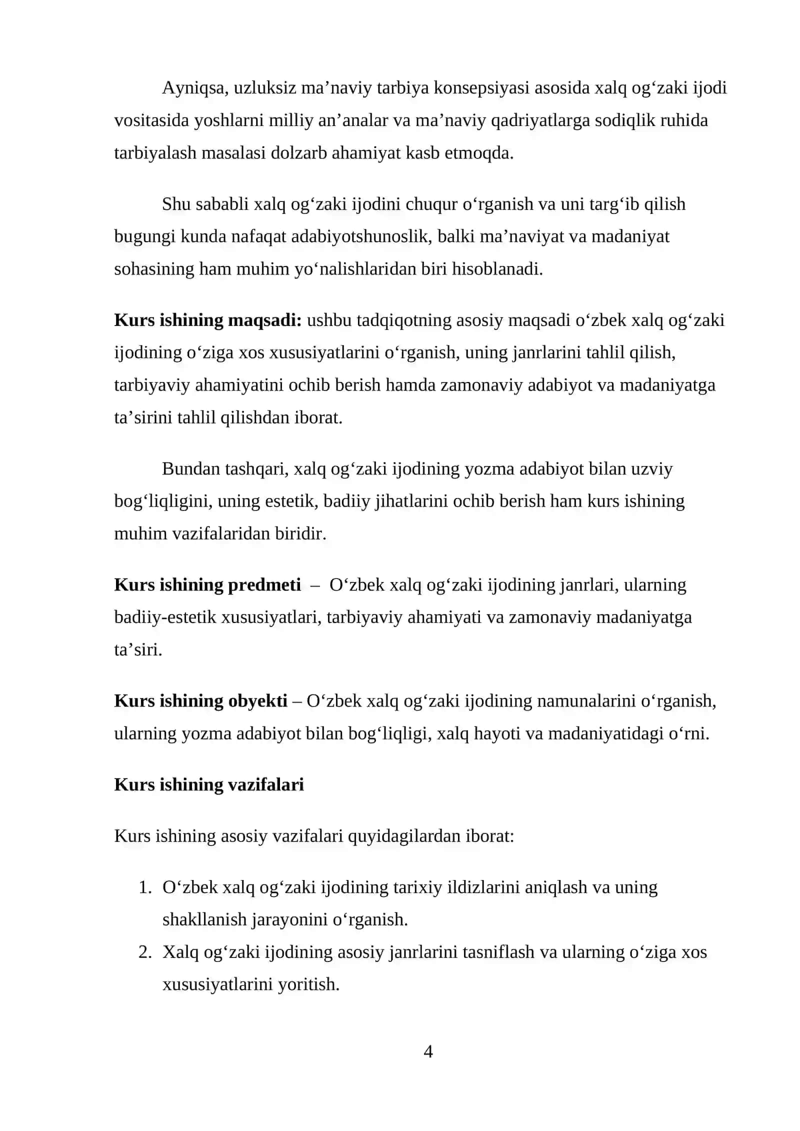 O’zbek xalq og'zaki ijodining o'ziga xosligi 4