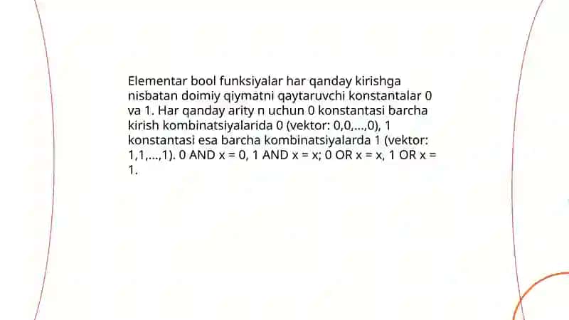 Bull funksiyalari.Elementar bul funksiyalari 4