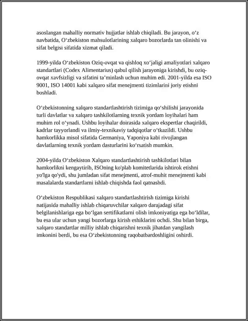OʻZBEKISTON RESPUBLIKASI XALQARO STANDARTLASHTIRISH TIZIMI 4