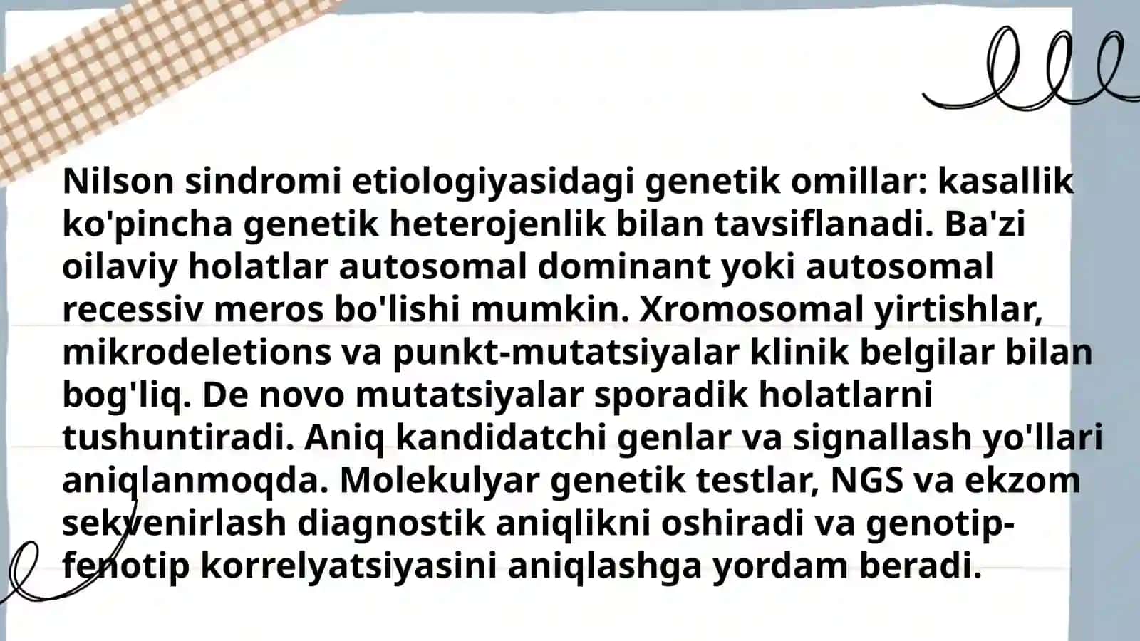 Nilson sindromi etiologiyasi patogenezi klinikasi tekshirish usullari,davolash usullari 4