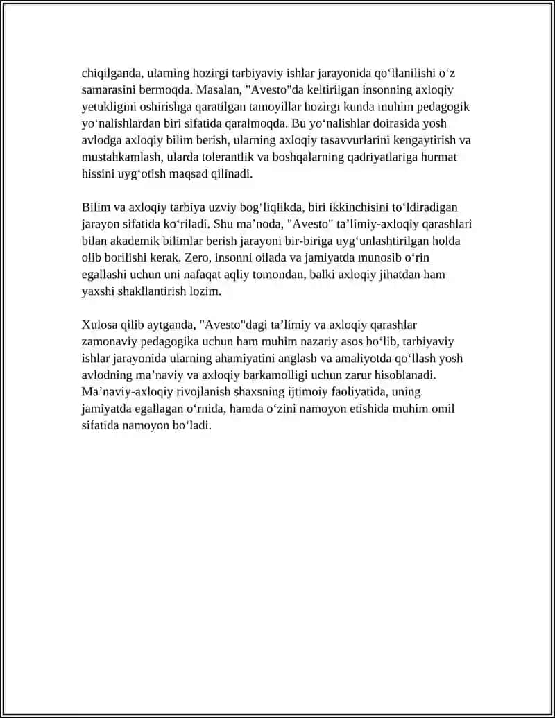 "AVESTO"DAGI TA’LIMIY-AXLOQIY QARASHLARNING PEDAGOGIK MOHIYATI" 4