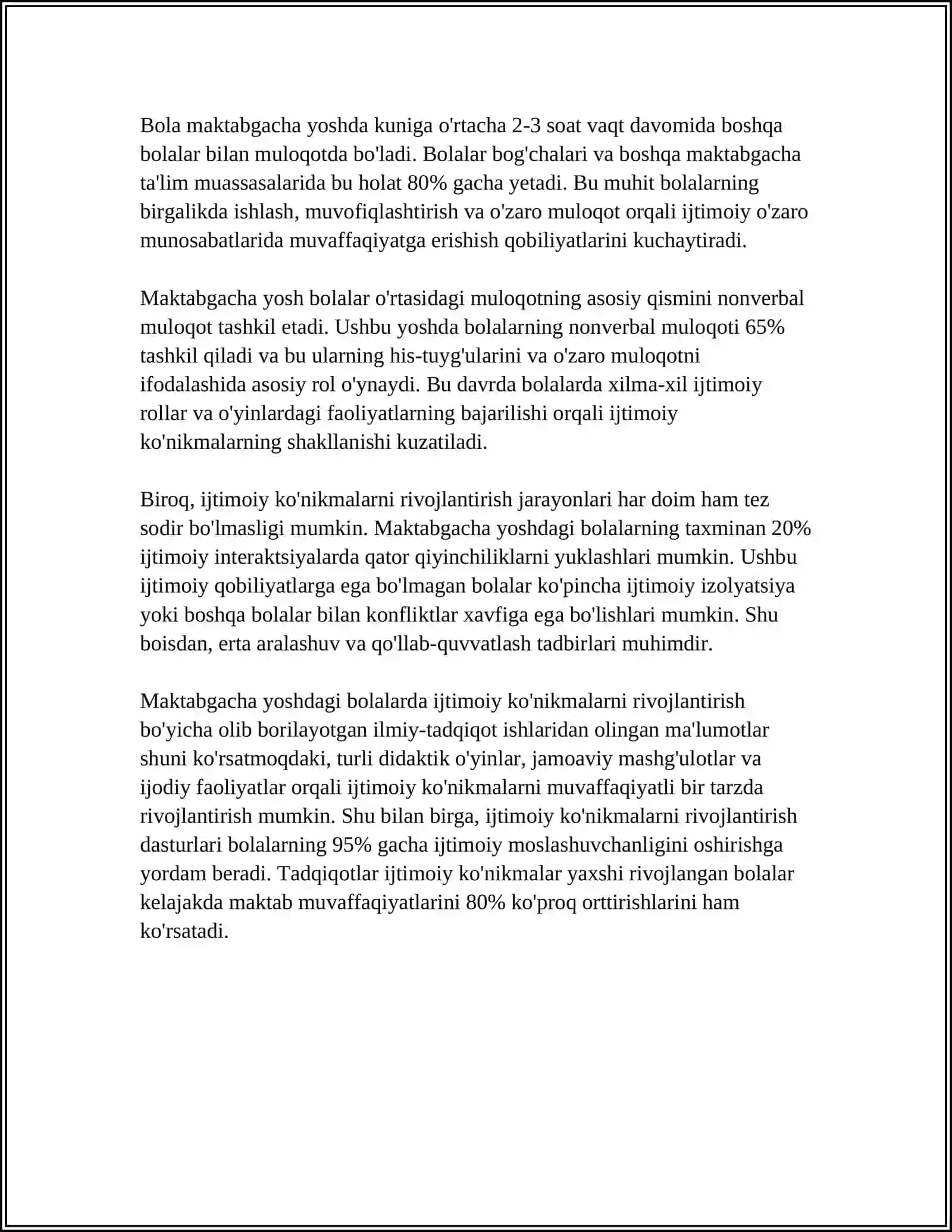 MAKTABGACHA YOSHDAGI BOLALARDA IJTIMOIY TAJRIBANI SHAKLLANTIRISH 4