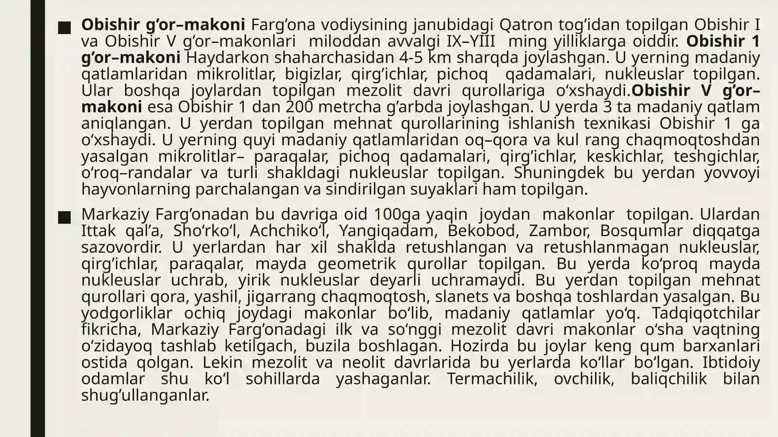 Mezolit davri va uning o'rganilishi 4