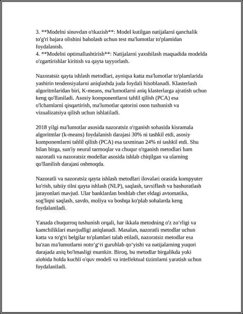 MAVZU. MALUMOTLARNI QAYTA ISHLAB CHIQISH METODLARI TASNIFI 4