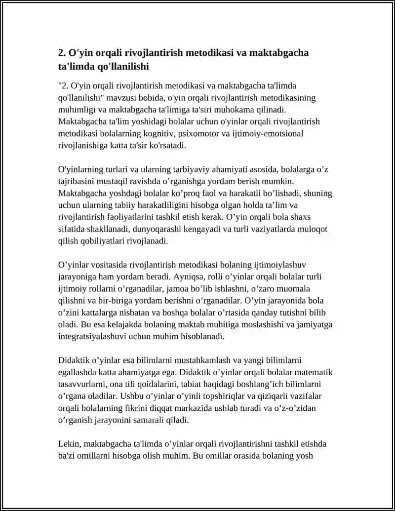 O'yin orqali rivojlantirish metodikasi va maktabgacha ta'limda qo'llanilishi 4