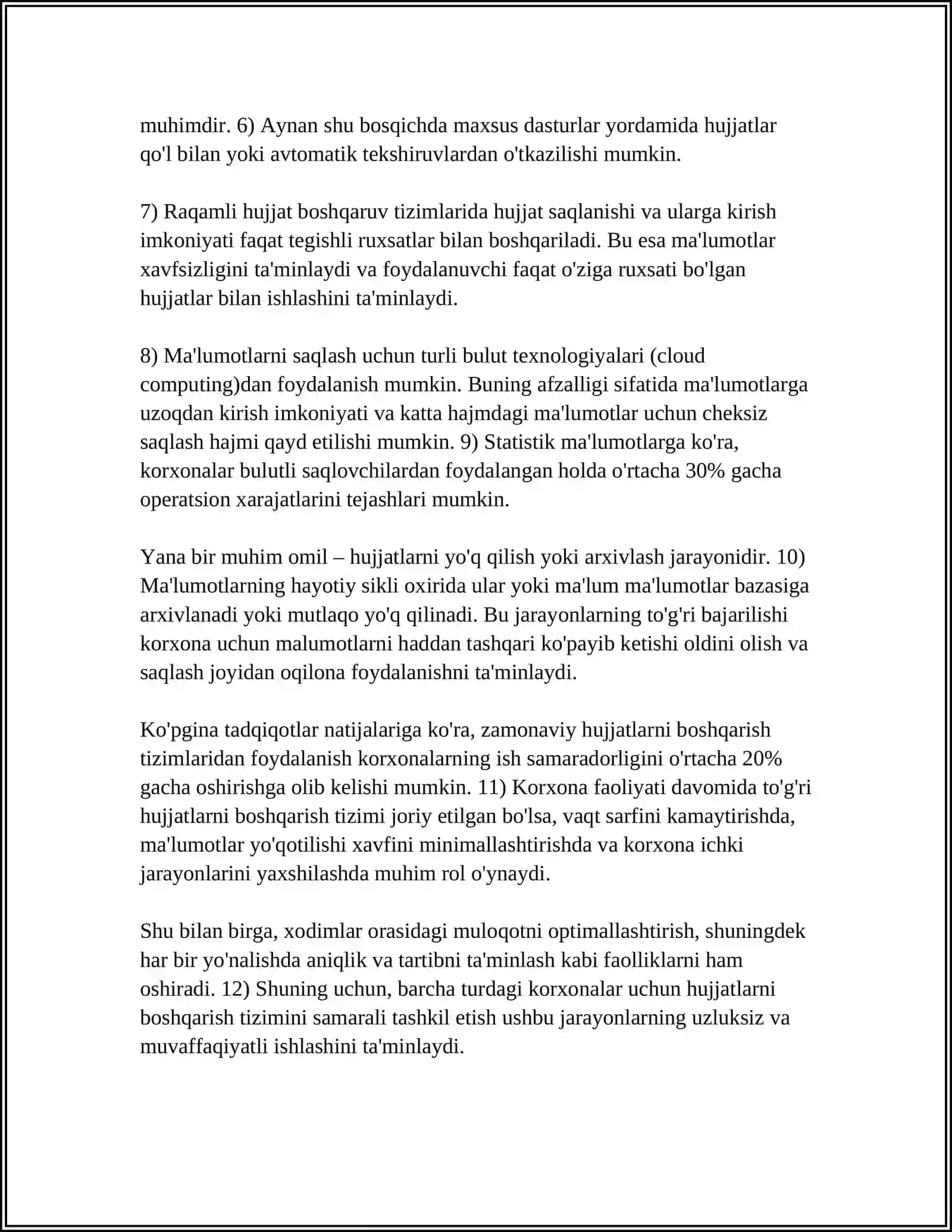 KORXONA VA MUASSASALARDA ISH YURITISHNI TASHKIL ETISH VA UNING TEXNALOGIYALARI 4