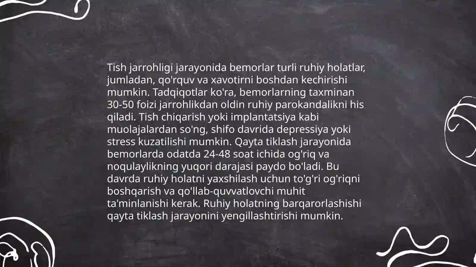 Stomatologik kasalliklarda ruhiy buzilishlar 4