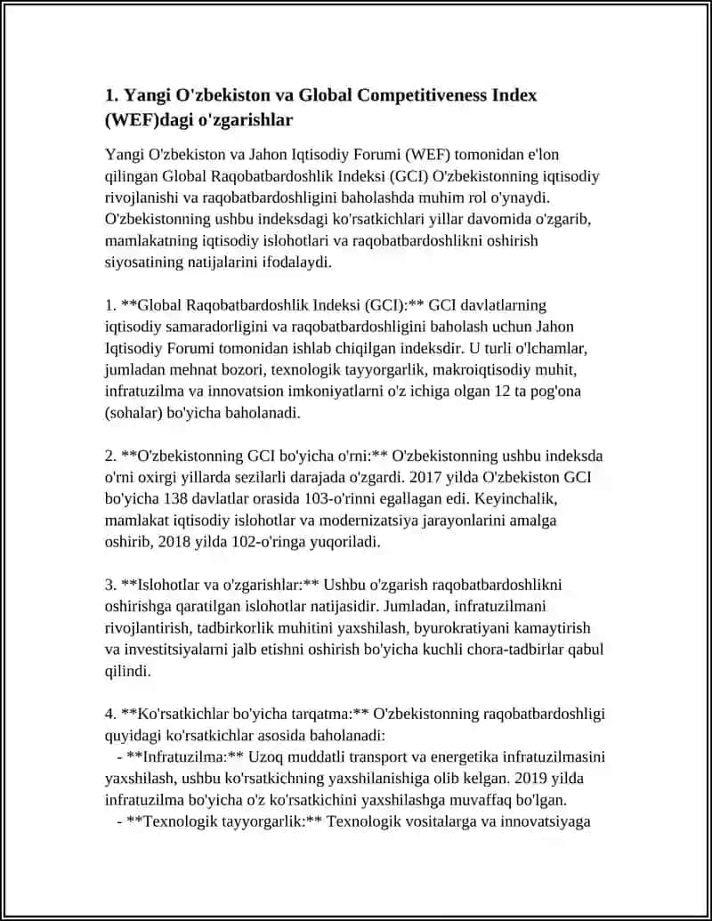 YANGI O'ZBEKISTON IJTIMOIY-SIYOSIY, IQTISODIY VAMADANIY HAYOTIDA RO’Y BERAYOTGAN O ZGARISHLAMING XALGAROREYTING VA INDEKSLARDA AKS ETISHI 4