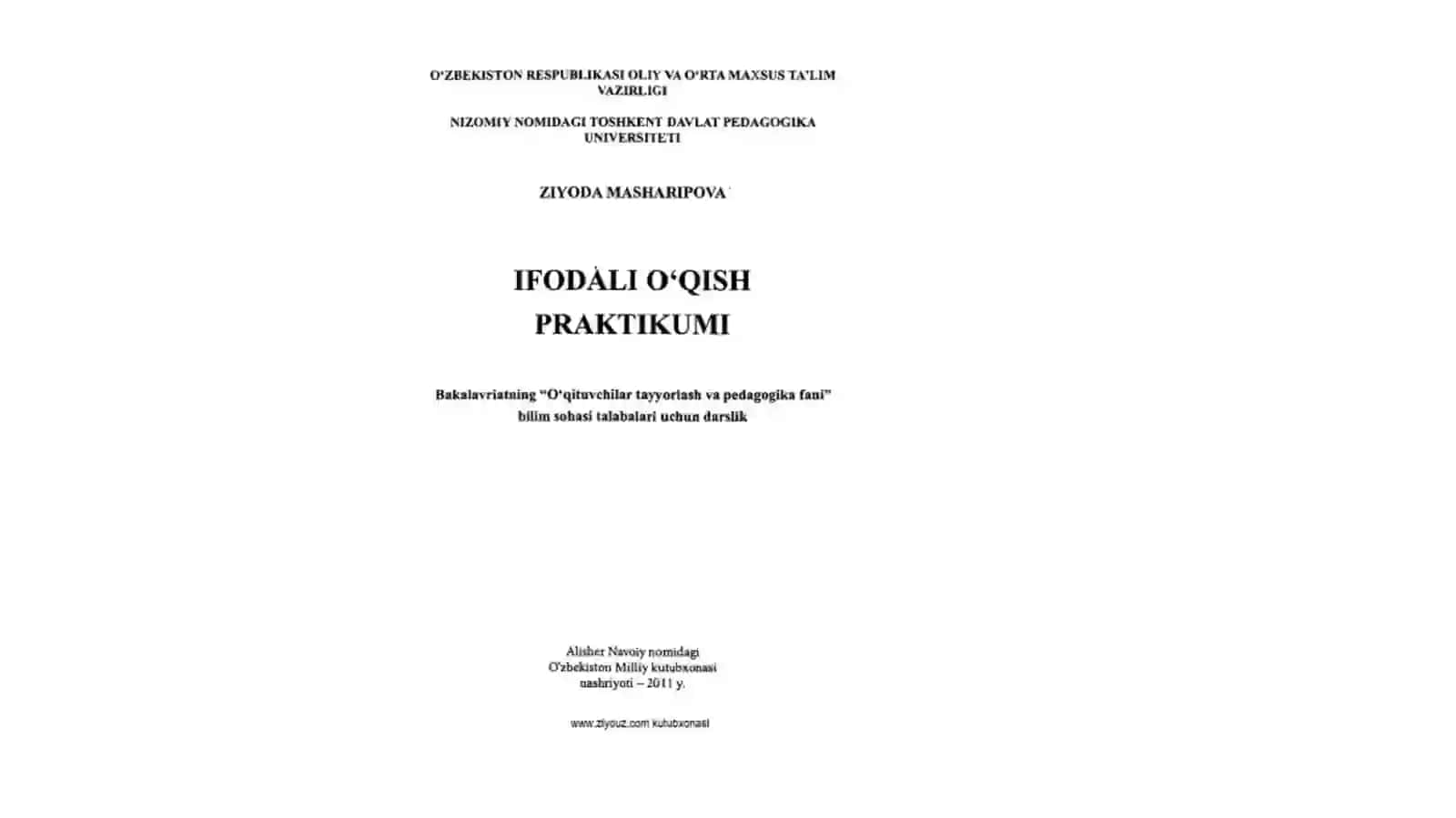 IFODALI 0‘QISH PRAKTIKUMI FANNING MAQSAD VA VAZIFALARI 4