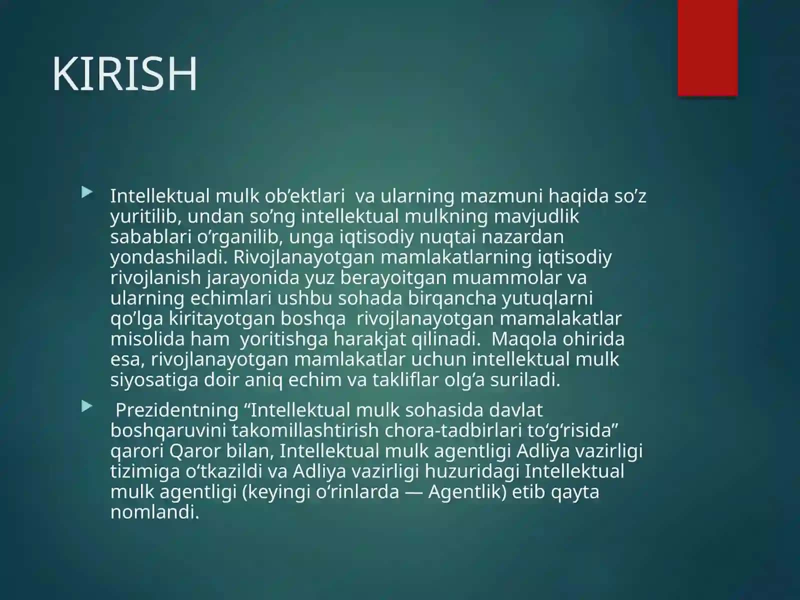 Intellektual mulk va uni himoyalash usullari 4