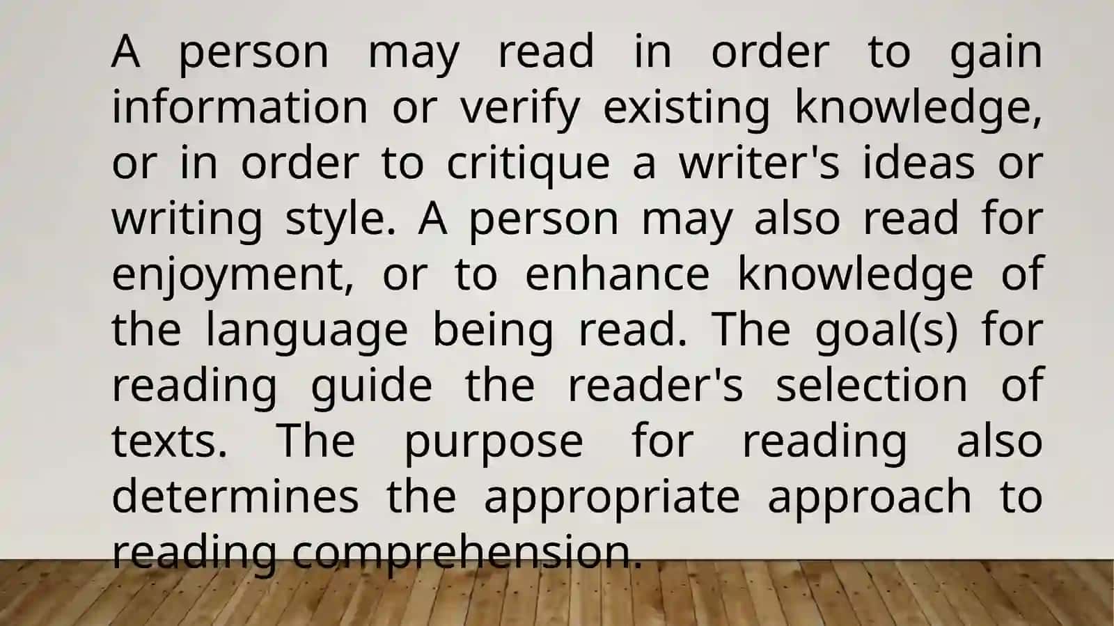 Reading comprehension reading approach 4