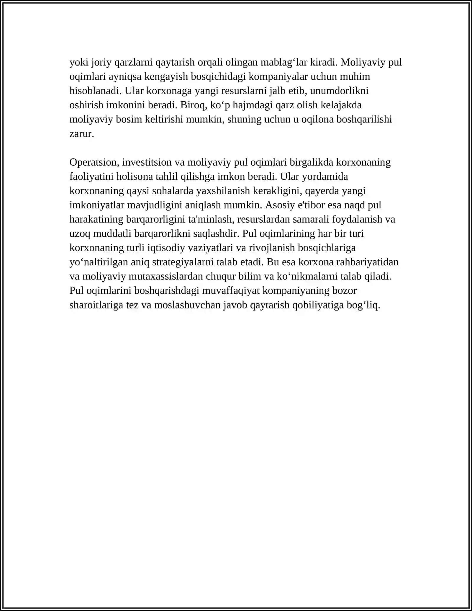 Pul oqimlari va kapital byudjetlashtirishning boshqa masalalari 4