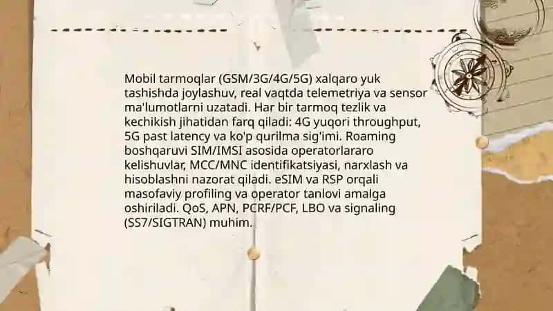Xalqaro avtomobillarda tashishni boshqarishda qoʻllaniladigan aloqa vositalari 4