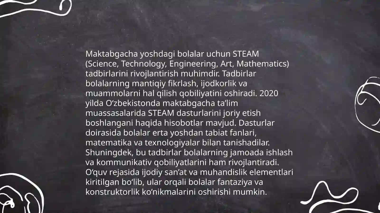 STEAM taʼlim texnalogiyasida maktabgacha yoshdagi bolalarni kreativ ijodkorligini rivojlantirish usullari 4