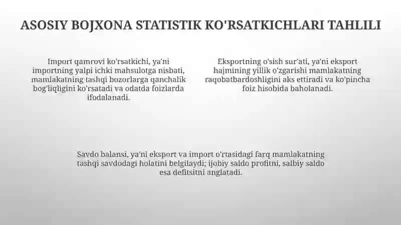 Bojxona statistikasi va uning mamlakat (mintaqa) tashqi savdosining stastistik tekshiruvi 4