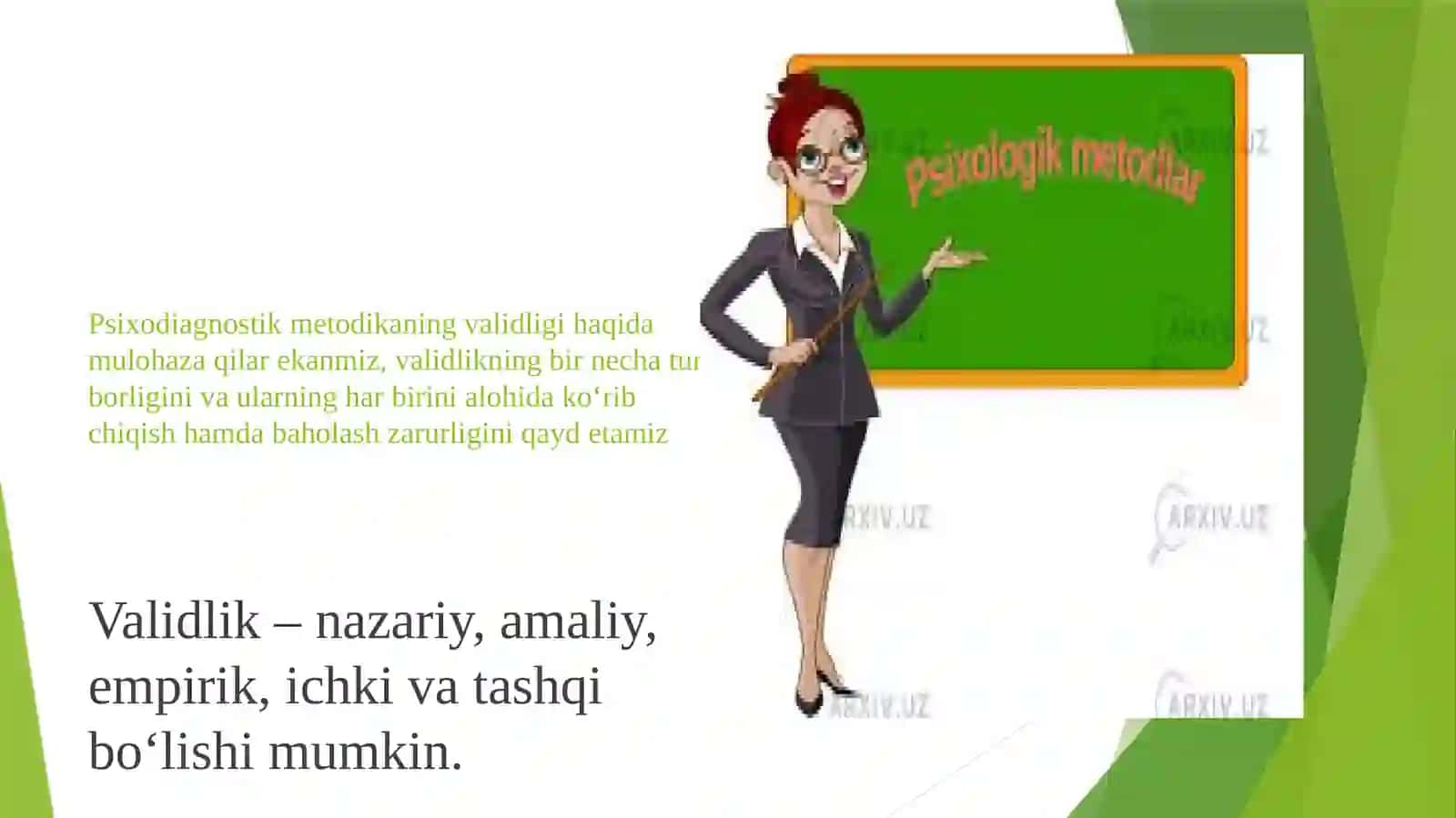 PSIXODIAGNOSTIK METODIKALAR ILMIYLIGINING PSIXOMETRIK MEZONLARI 4