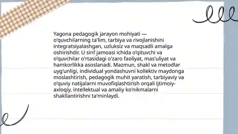O'quvchilar jamoasi yagona pedagogik jarayonining asosiy shakli 4