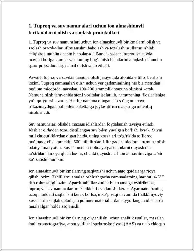 Tuproq va suvning ion boğlanishli birikmalarni aniqlash 4