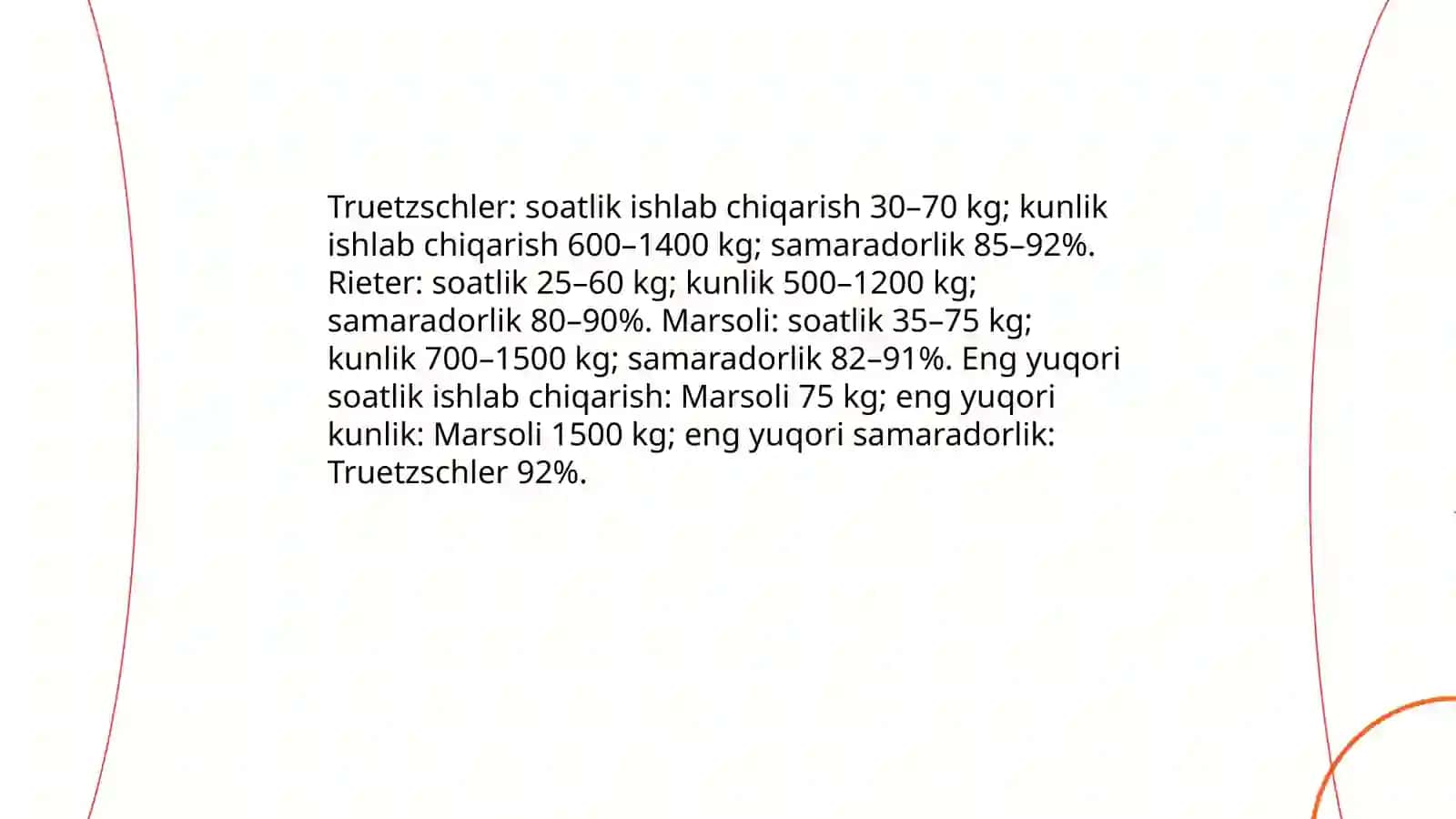 Truetzschler, Rieter va Marsoli piltalash mashinalari qiyosiy tahlili 4