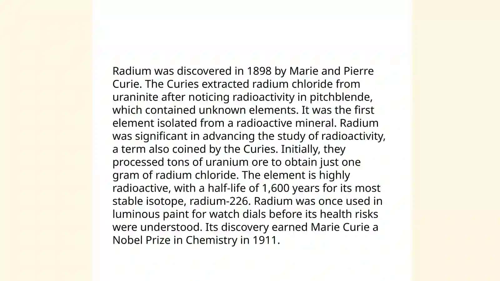 Polonium Discovery by Marie Curie 4