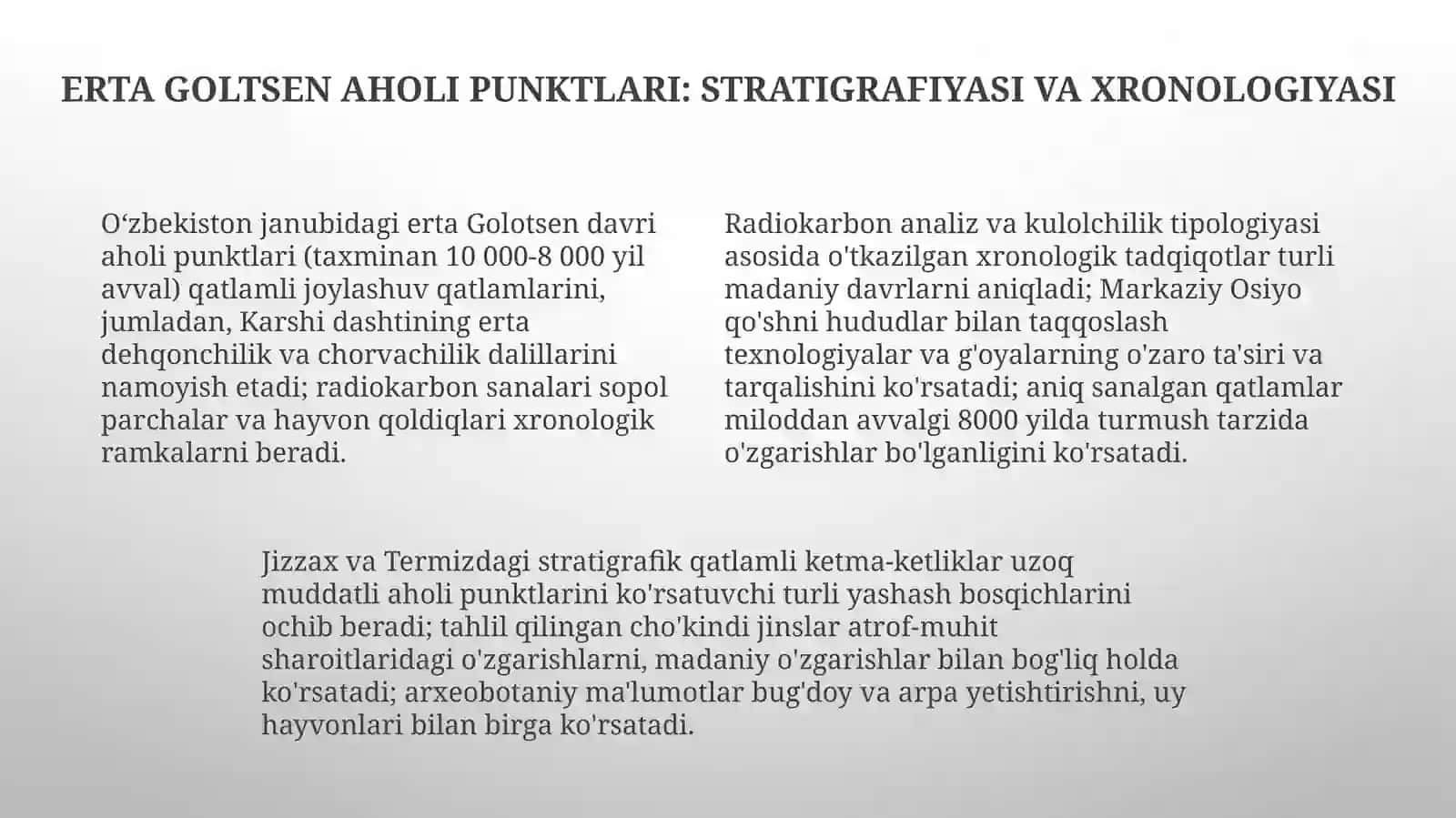 Janubiy Ozbekiston arxeologik obidalarining stratigrafiyasi va xronologiyasi 4