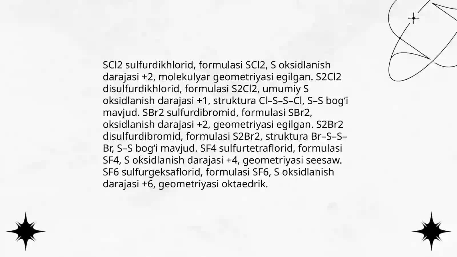 Galogenlarning sulfidlari 4