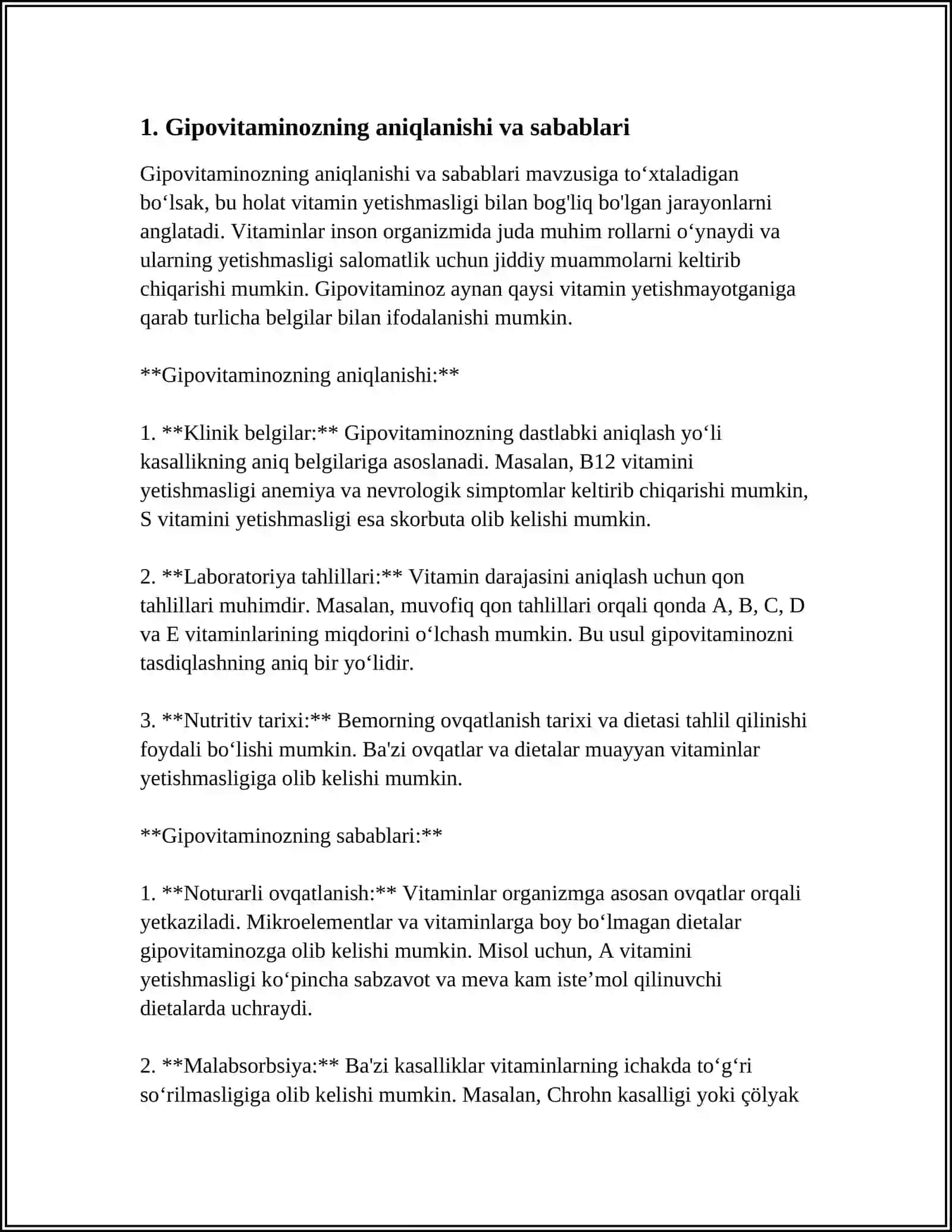 PATFIZIOLOGIYADA GIPOVITAMINOZ RA GIPERVITAMINOZ HOLATLARDA MODDA ALMASHINUVINING BUZILISHI 4