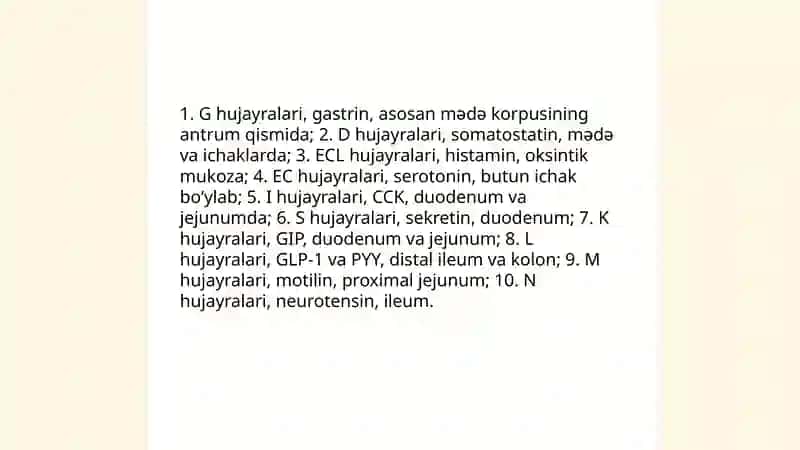 Hazmlanish jarayonining endokrin boshqariluvi 4