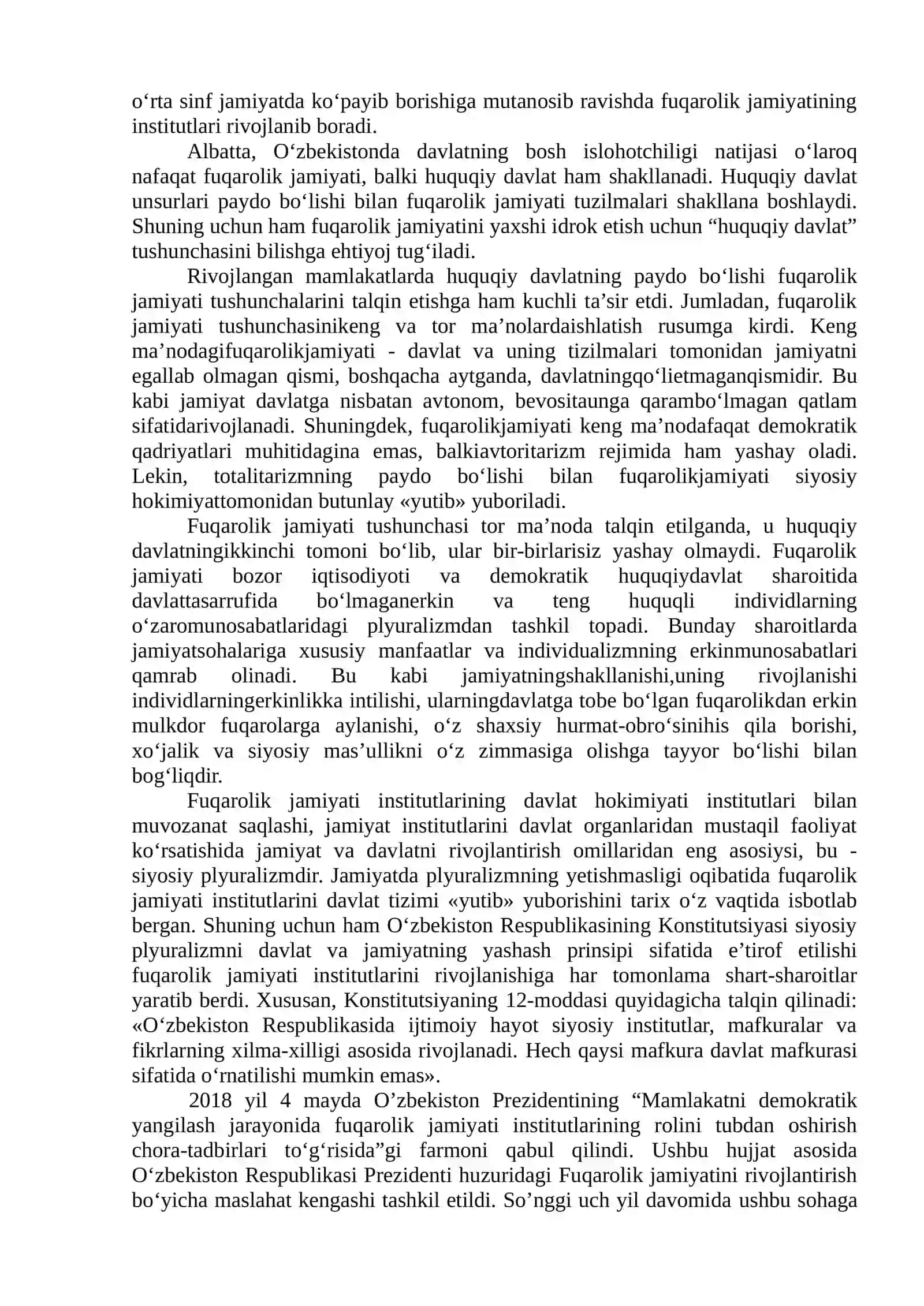 O‘zbekistonda demokratik, fuqarolik jamiyati asoslarining shakllanishi 4