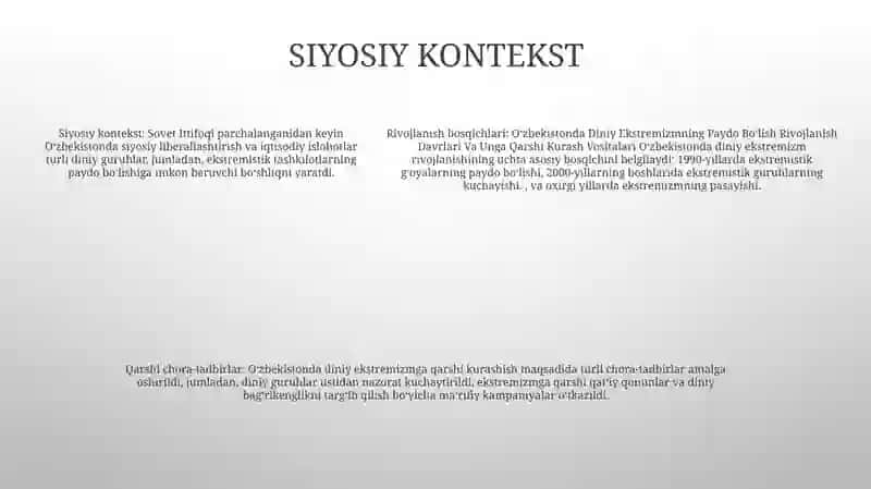O’Zbekistonda Diniy Ekstremizmning Paydo Bo'Lishi Rivojlanish Davrlari Va Unga Qarshi Kurash Vositalari 4