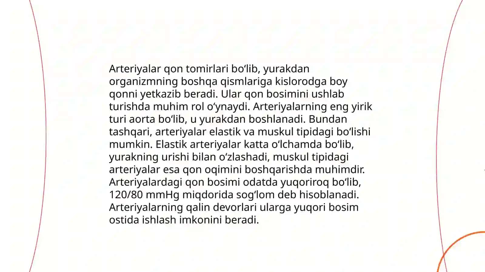 Arteriyalarning tarqalish qonuni 4