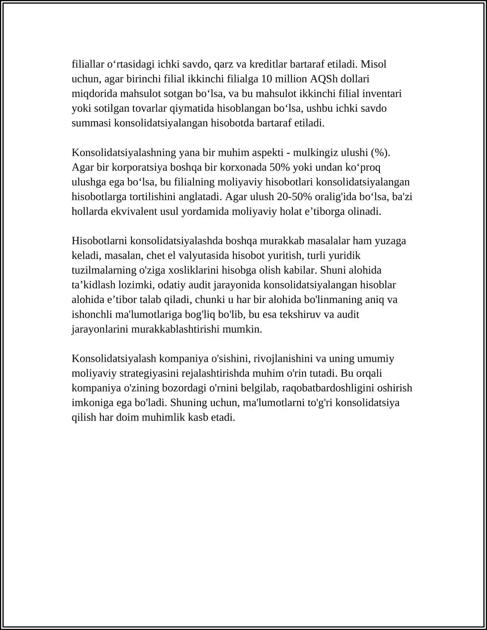 KONSOLIDACIYALASH ASOSLARINI HISOBGA OLISH STANDARTLARI 4