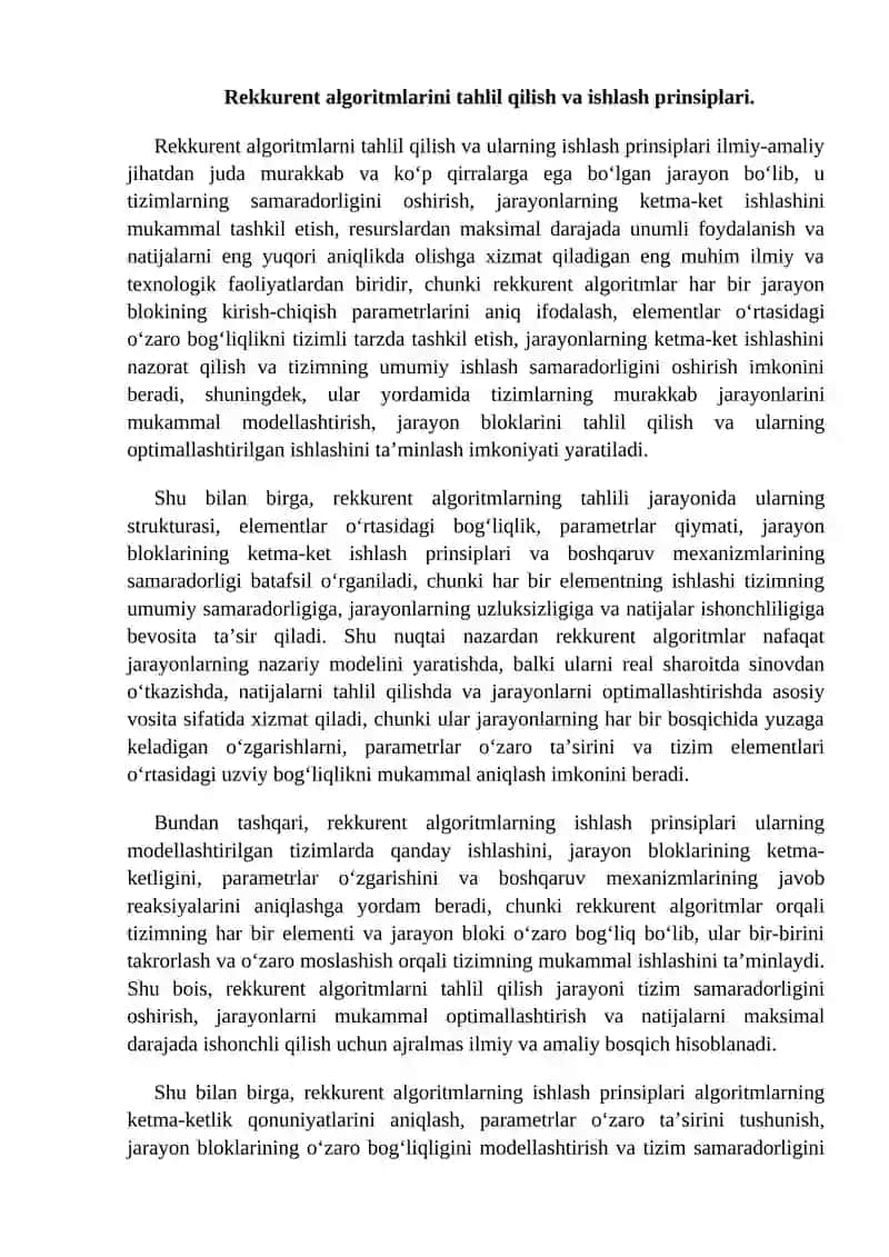 Algoritmlarni rekkurent modellashtiruvchilarni sintezlash metodlari 4